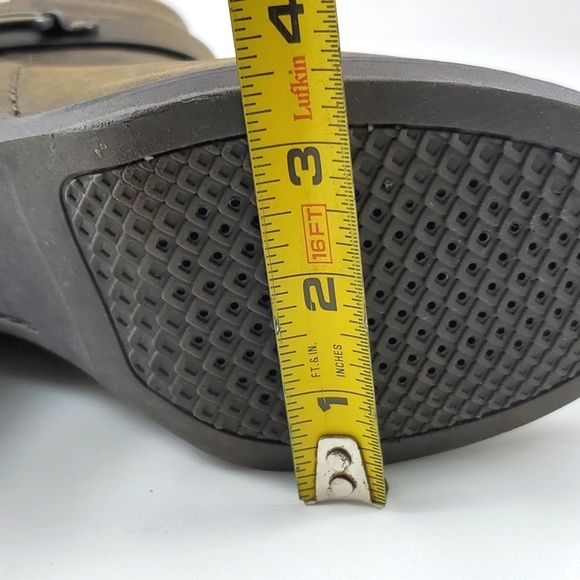 GEOX Respira Leather Ankle Strap Heeled Boots Olive Green Size 10 - Picture 16 of 16